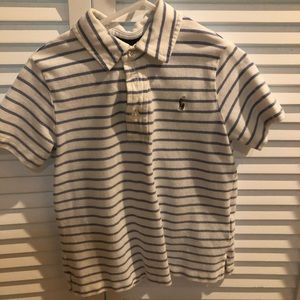 Boys blue and white striped Ralph Lauren polo